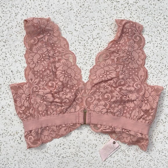 Dusty Pink Lace Free People We Are HAH Got Ur Back Bra in Copper Rose - Picture 3 of 16